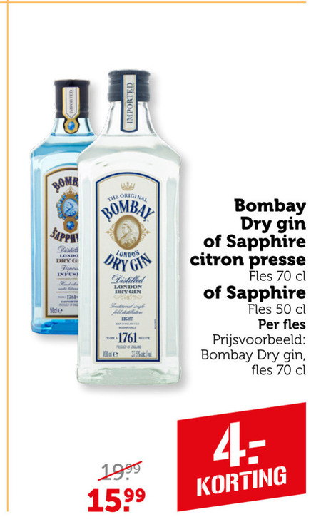 Bombay Sapphire   gin folder aanbieding bij  Coop - details