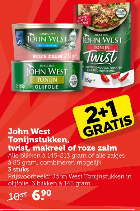 John West   tonijn in blik folder aanbieding bij  Coop - details