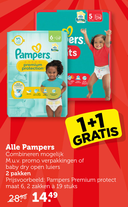 Pampers   luiers, luierbroekjes folder aanbieding bij  Coop - details