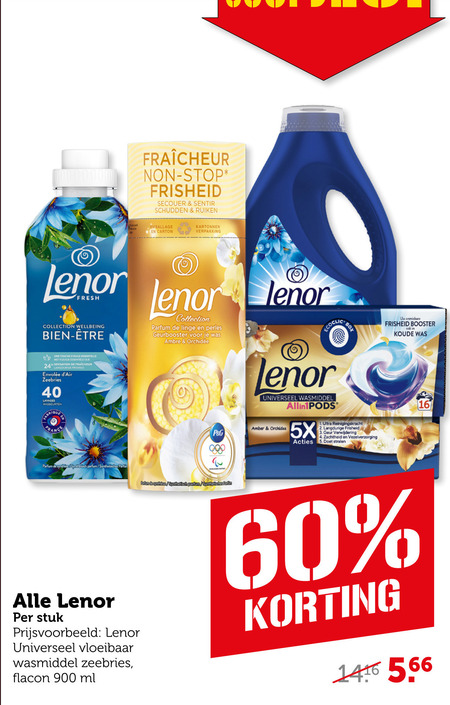 Lenor   wasmiddel, wasverzachter folder aanbieding bij  Coop - details