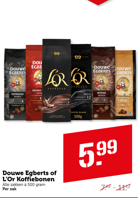 Douwe Egberts L Or   koffiebonen folder aanbieding bij  Coop - details