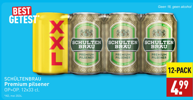 Schultenbrau   blikje bier folder aanbieding bij  Aldi - details