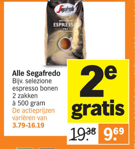 Segafredo   koffie, koffiebonen folder aanbieding bij  Albert Heijn - details