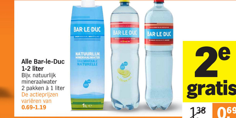 Bar le Duc   mineraalwater folder aanbieding bij  Albert Heijn - details