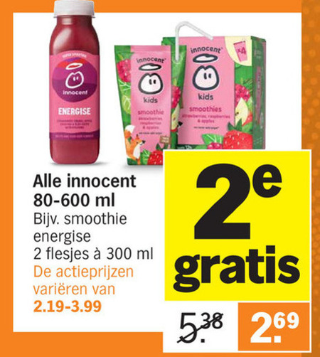 Innocent   fruitsmoothie folder aanbieding bij  Albert Heijn - details