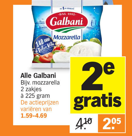 Galbani   mozzarella folder aanbieding bij  Albert Heijn - details