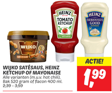 Wijko   mayonaise, tomatenketchup folder aanbieding bij  Dekamarkt - details