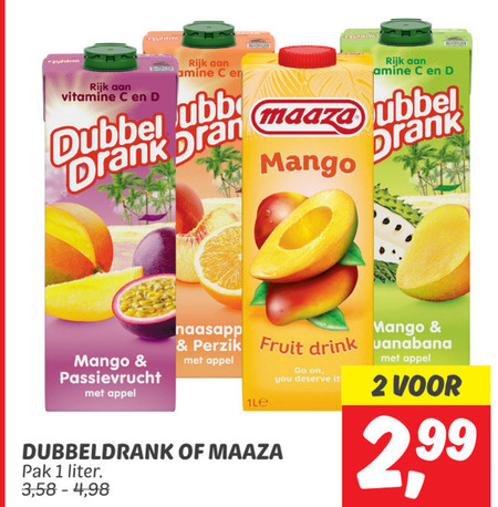 Maaza   fruitdrank folder aanbieding bij  Dekamarkt - details