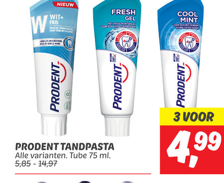 Prodent   tandpasta folder aanbieding bij  Dekamarkt - details