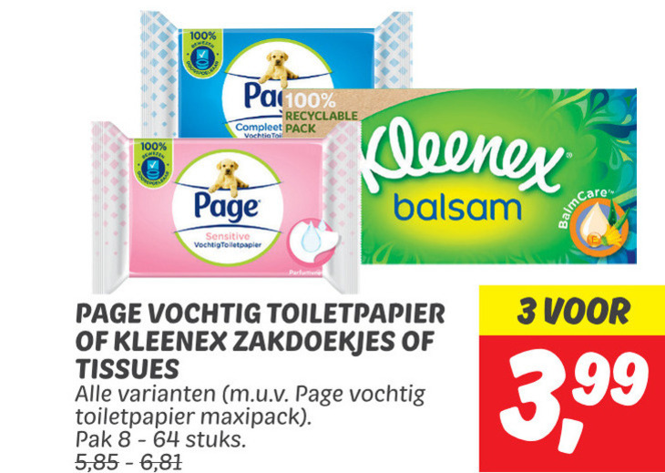 Page   vochtig toiletpapier, tissue folder aanbieding bij  Dekamarkt - details