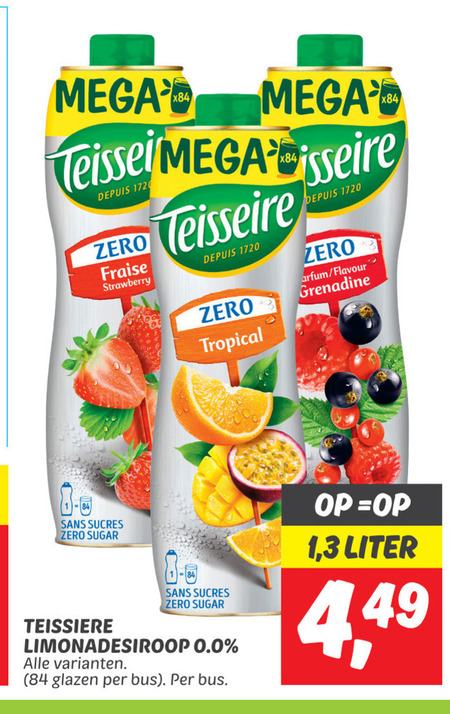 Teisseire   limonadesiroop folder aanbieding bij  Dekamarkt - details