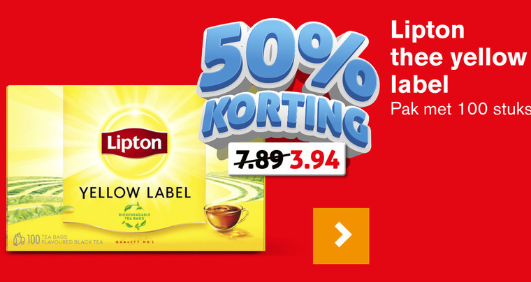 Lipton   thee folder aanbieding bij  Hoogvliet - details