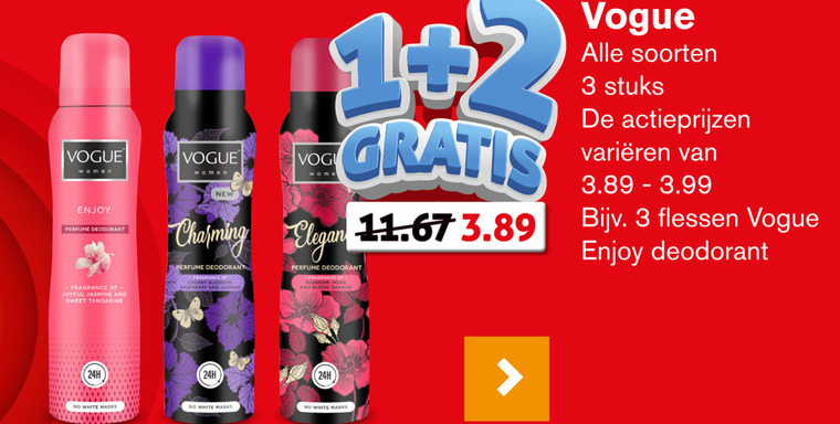 Vogue   douchegel, deodorant folder aanbieding bij  Hoogvliet - details