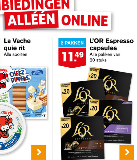 La Vache Qui Rit   koffiecups folder aanbieding bij  Hoogvliet - details