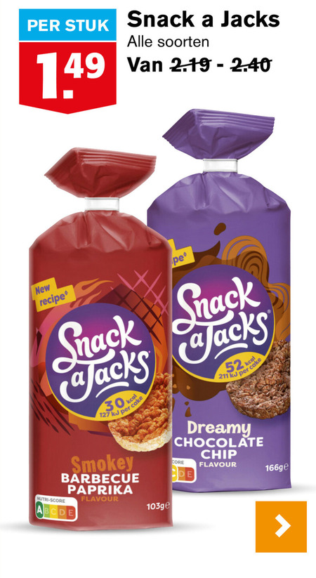 Snack a Jacks   rijstwafels folder aanbieding bij  Hoogvliet - details