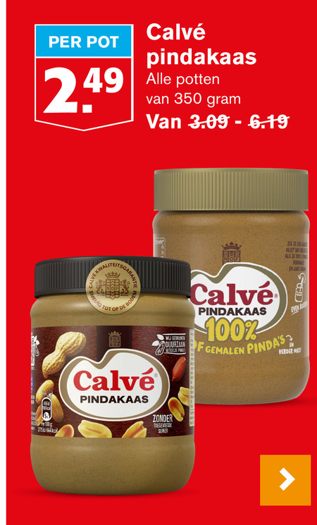 Calve   pindakaas folder aanbieding bij  Hoogvliet - details