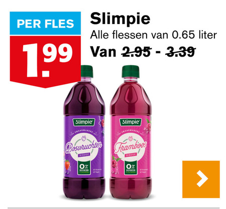 Slimpie   limonadesiroop folder aanbieding bij  Hoogvliet - details