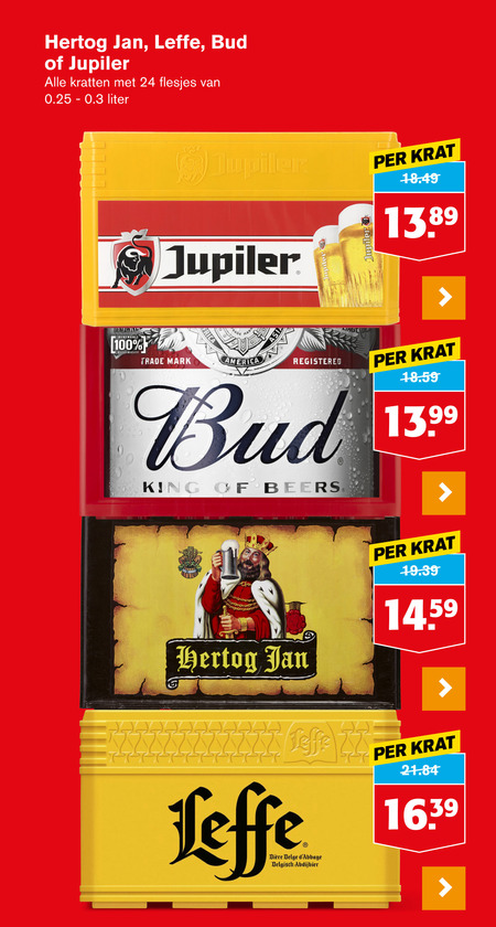 Hertog Jan   krat bier folder aanbieding bij  Hoogvliet - details