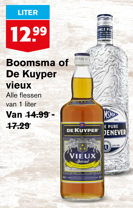 Boomsma   jenever, vieux folder aanbieding bij  Hoogvliet - details