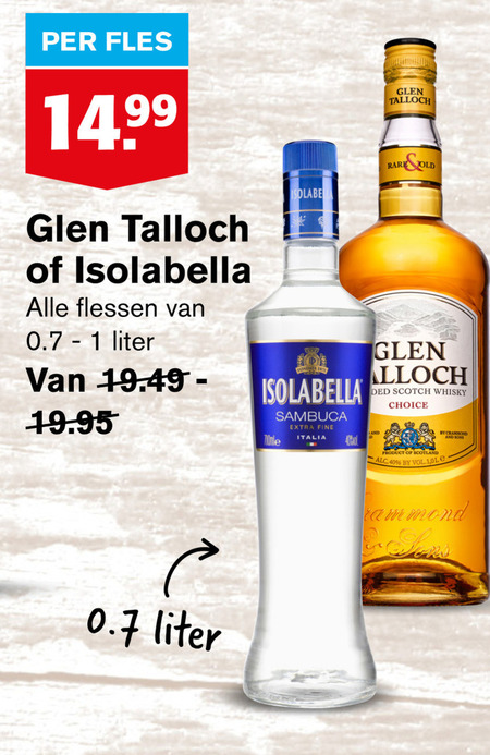 Glen Talloch   sambuca, whisky folder aanbieding bij  Hoogvliet - details