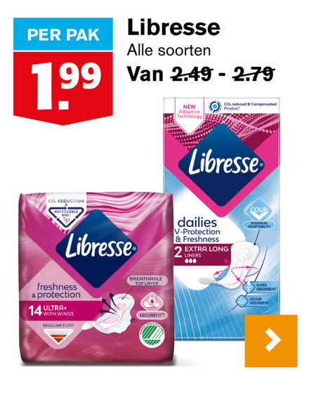 Libresse   inlegkruisjes, maandverband folder aanbieding bij  Hoogvliet - details