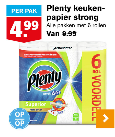 Plenty   keukenpapier folder aanbieding bij  Hoogvliet - details