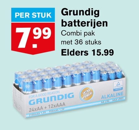 Grundig   batterij folder aanbieding bij  Hoogvliet - details