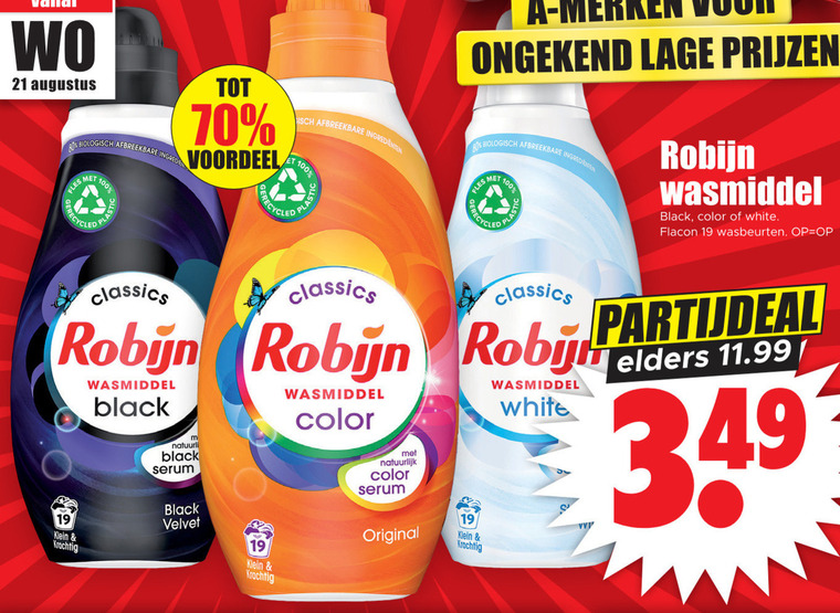 Robijn   wasmiddel folder aanbieding bij  Dirk - details