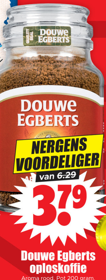 Douwe Egberts   oploskoffie folder aanbieding bij  Dirk - details