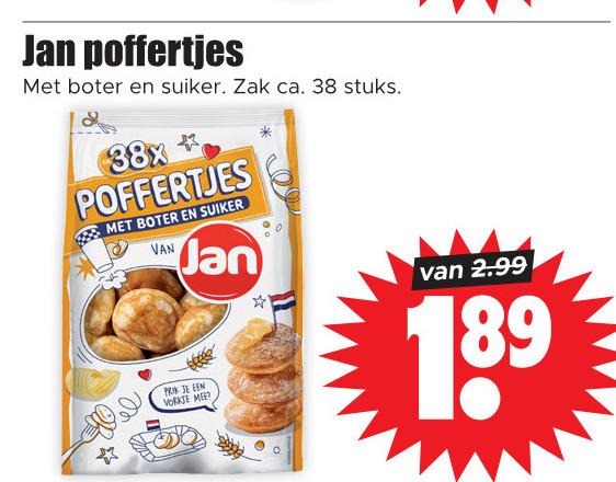 Jan   poffertjes folder aanbieding bij  Dirk - details