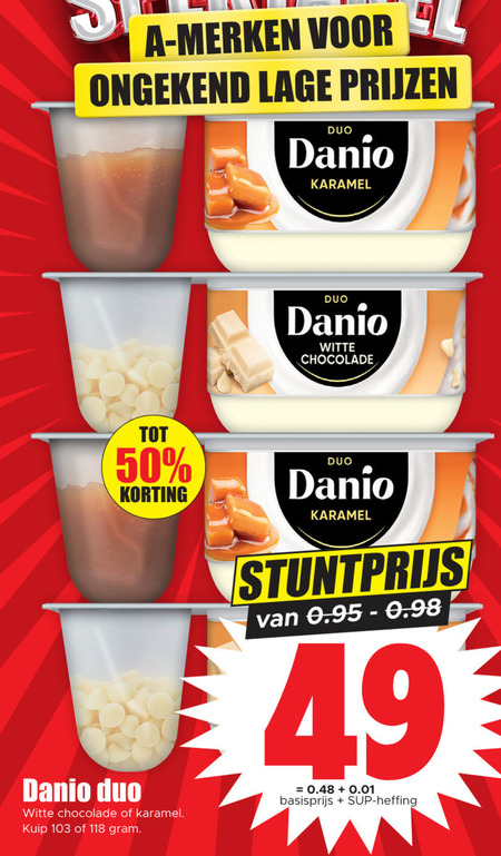 Danone Danio   kwark folder aanbieding bij  Dirk - details