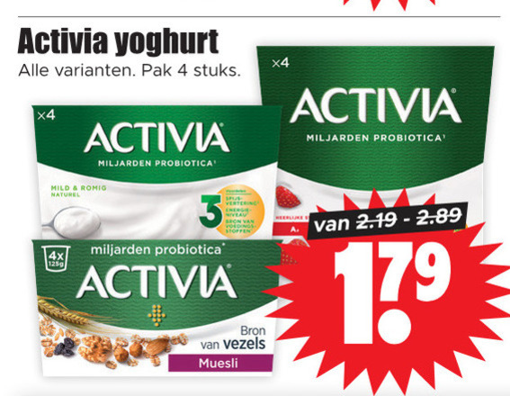 Danone Activia   vruchtenyoghurt folder aanbieding bij  Dirk - details