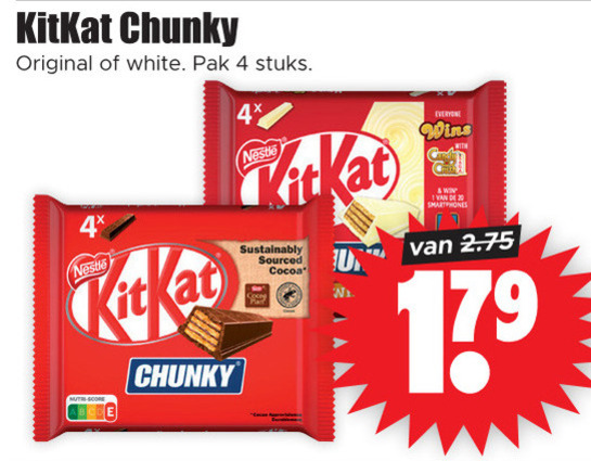 KitKat   chocoladereep folder aanbieding bij  Dirk - details