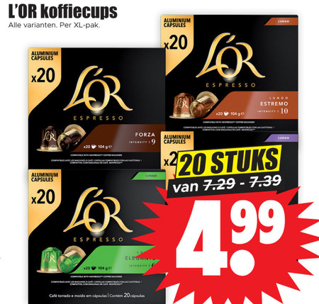 Douwe Egberts L Or   koffiecups folder aanbieding bij  Dirk - details