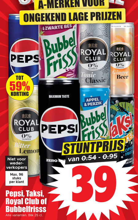 Royal Club   cola, frisdrank folder aanbieding bij  Dirk - details