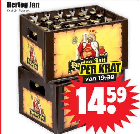 Hertog Jan   krat bier folder aanbieding bij  Dirk - details