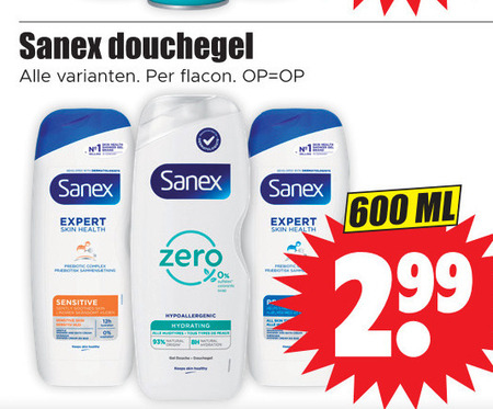 Sanex   douchegel folder aanbieding bij  Dirk - details