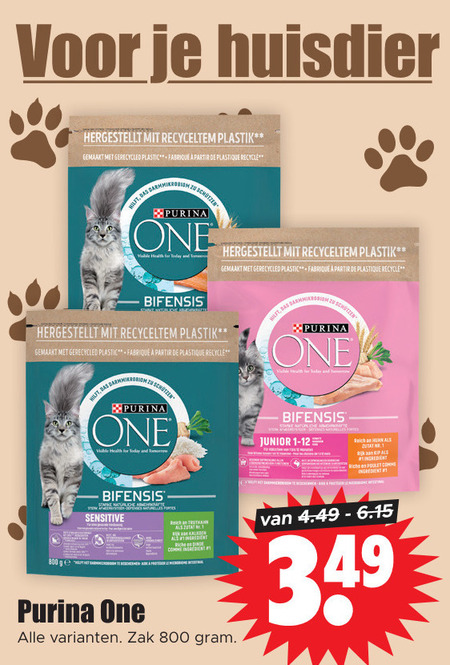 One   kattenvoer folder aanbieding bij  Dirk - details