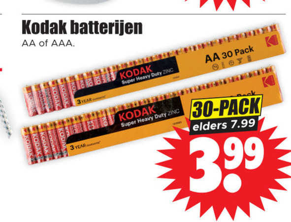 Kodak   batterij folder aanbieding bij  Dirk - details