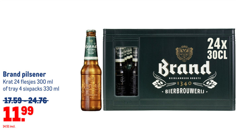 Brand   krat bier folder aanbieding bij  Makro - details