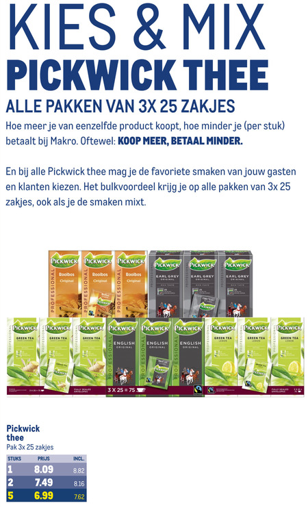 Pickwick   thee folder aanbieding bij  Makro - details