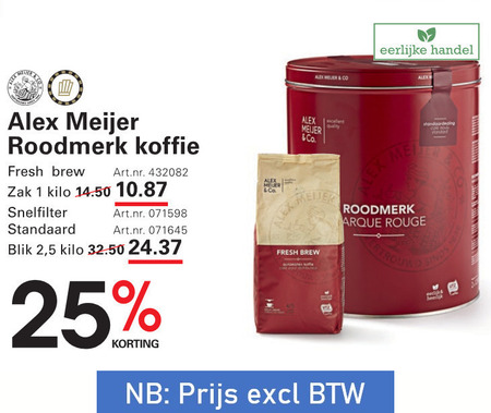 Alex Meijer   koffie folder aanbieding bij  Sligro - details