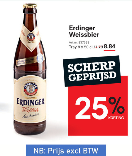 Erdinger   witbier folder aanbieding bij  Sligro - details