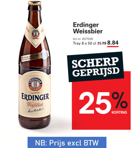 Erdinger   witbier folder aanbieding bij  Sligro - details