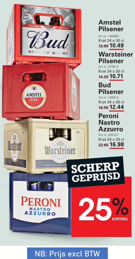 Warsteiner   krat bier folder aanbieding bij  Sligro - details