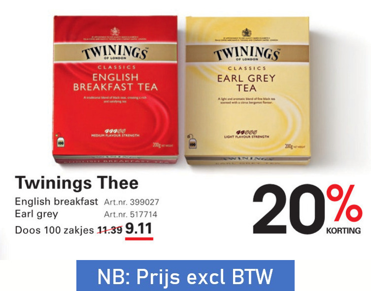 Twinings   thee folder aanbieding bij  Sligro - details