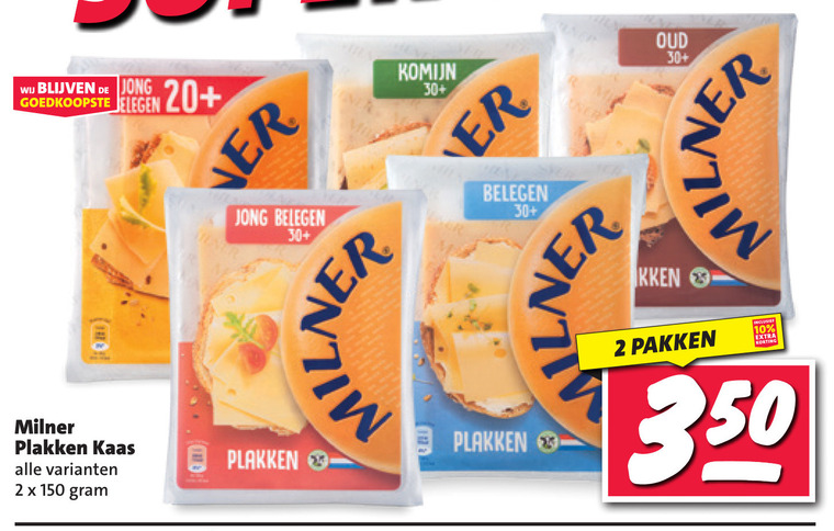 Milner   kaasplakken folder aanbieding bij  Nettorama - details