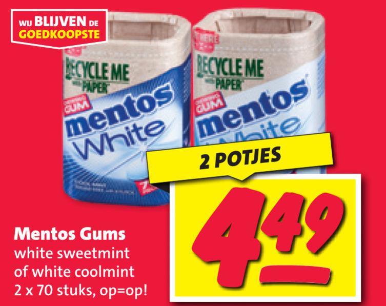 Mentos   kauwgom folder aanbieding bij  Nettorama - details