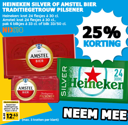 Amstel   krat bier, blikje bier folder aanbieding bij  Boons Markt - details