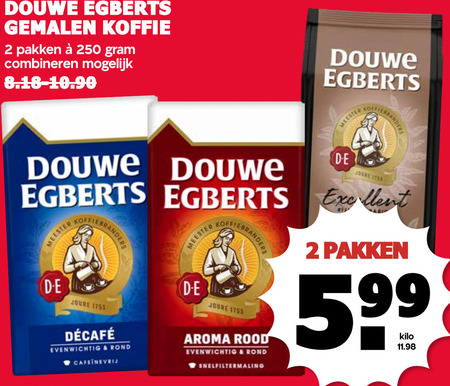 Douwe Egberts   koffie folder aanbieding bij  MCD Supermarkt Basis - details